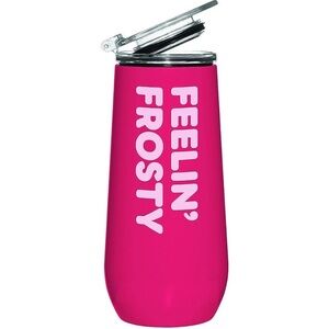 Slant Collections Holiday Stainless Steel Champagne Tumbler12-Oz, Feelin' Frosty